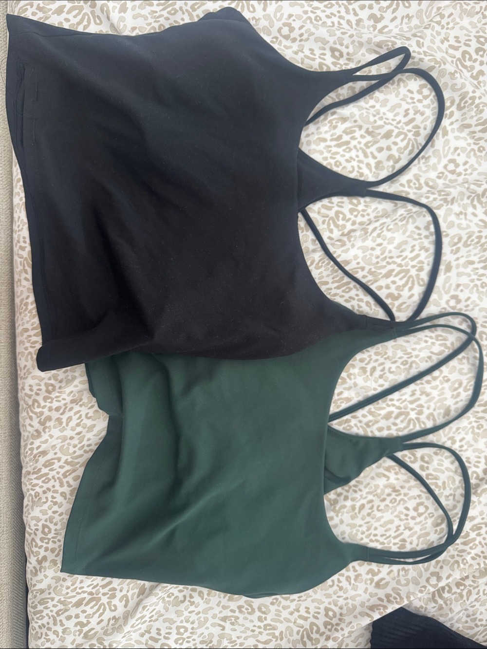 Fabletics Double-Strap Camisole Pair in Black and Forest Green